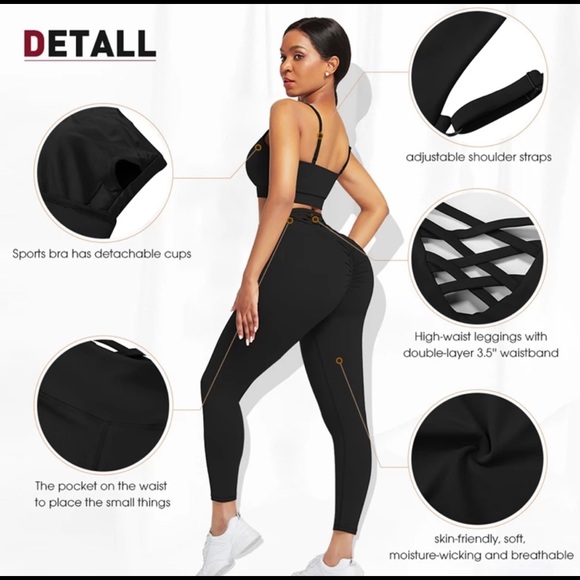 3 PCS ACTIVEWEAR SET (black) - Picture 4 of 7